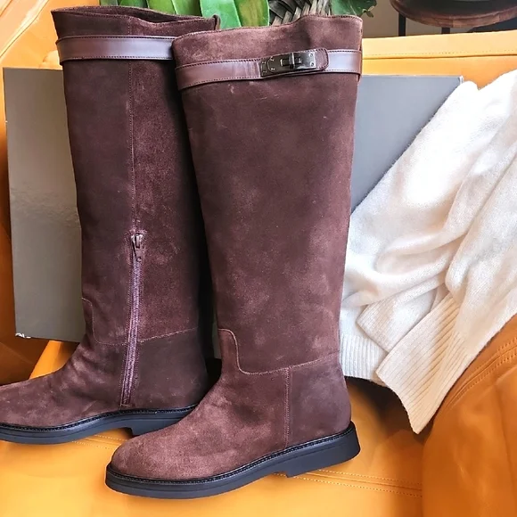 Brown Suede Knee-High Boots🇮🇹